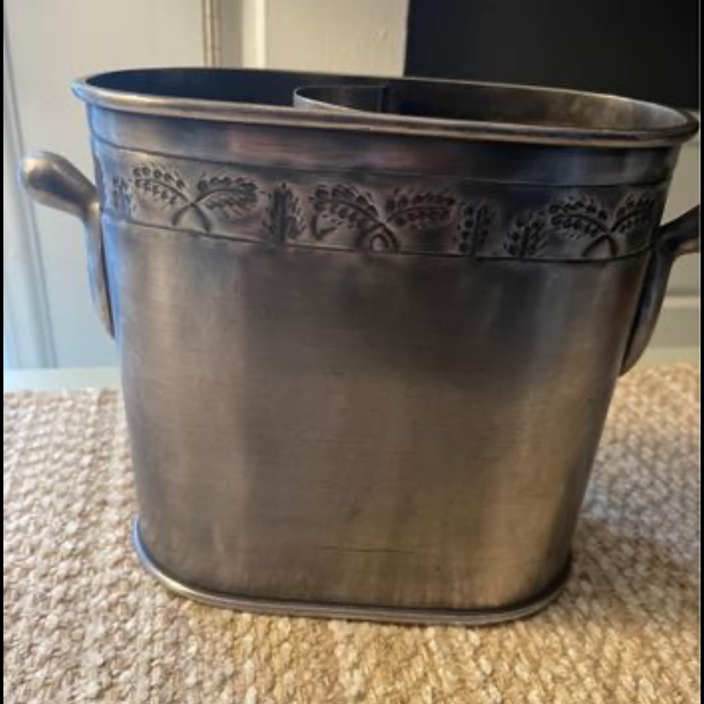 Vintage pottery barn wine/ice bucket silver plated